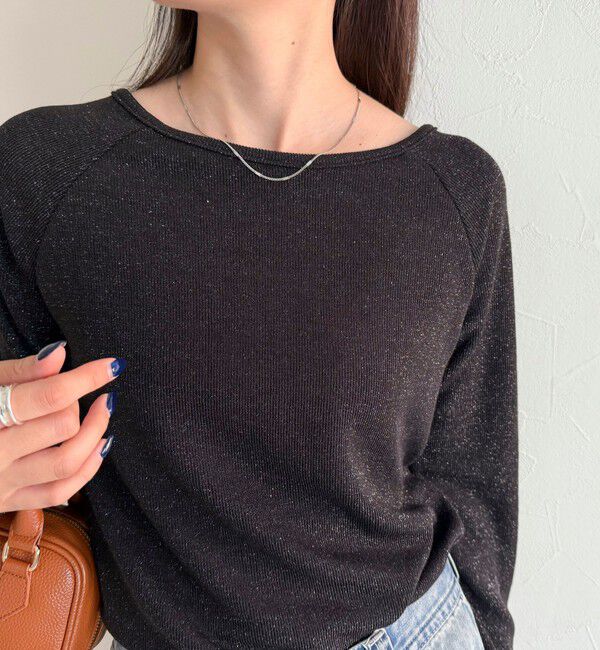 fredy emue「ラメテレコボートネックプルオーバー」|Tシャツ・カットソー|