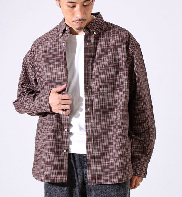 GLOSTER「【シャツ＋Tシャツの2点セット】TC平織 小柄チェックアンサンブル」|シャツ・ブラウス|