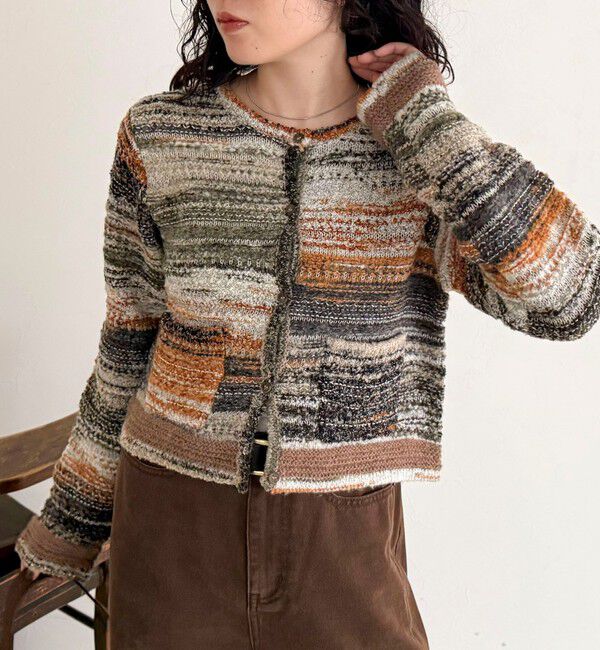 fredy emue「ツイードボーダーカーディガン」|カーディガン|