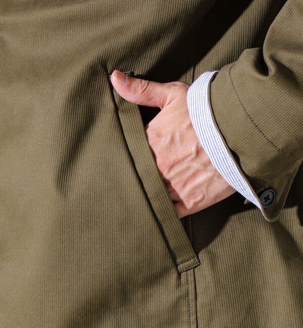 GLOSTER「【GLOSTER定番/ビジカジ対応】コードストライプ スタンドフードブルゾン」|ブルゾン・スタジャン|