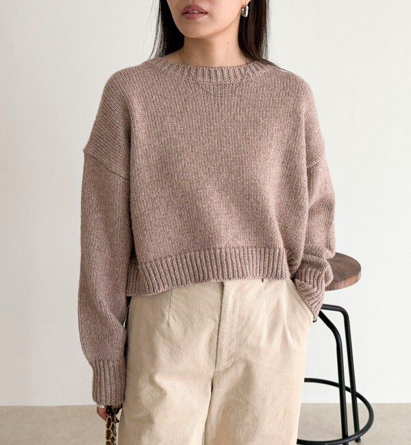 fredy emue「キラキラクロップド丈ニットプルオーバー」|ニット・セーター|