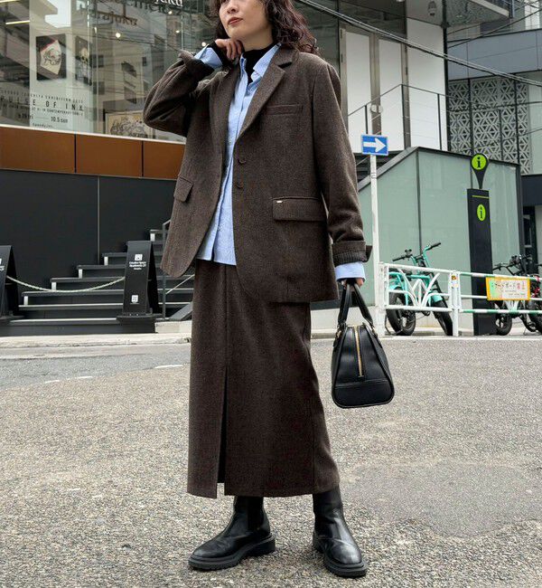 fredy emue「《セットアップ対応》ツィードタイトスカート」|タイト|