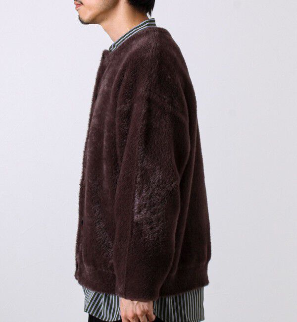 GLOSTER「モヘヤライク シャギークルーネックカーディガン」|カーディガン|