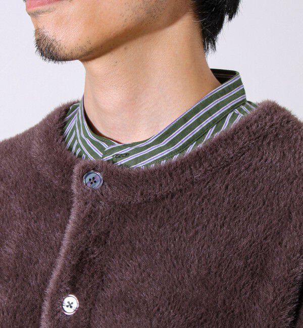 GLOSTER「モヘヤライク シャギークルーネックカーディガン」|カーディガン|