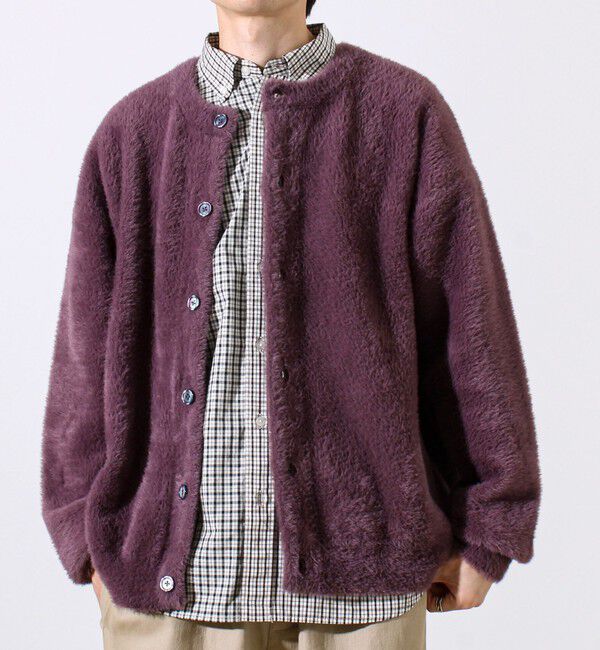 GLOSTER「モヘヤライク シャギークルーネックカーディガン」|カーディガン|