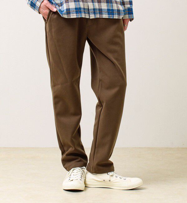 GLOSTER「【毎日穿けるきれい見え】ストレッチカルゼパンツ」|チノ|モカ