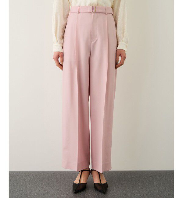 ROPE「ノンミュールジングウール ストレートワイドパンツ/セットアップ対応」|チノ|