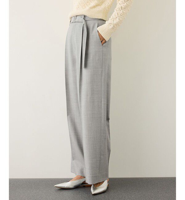 ROPE「ノンミュールジングウール ストレートワイドパンツ/セットアップ対応」|チノ|