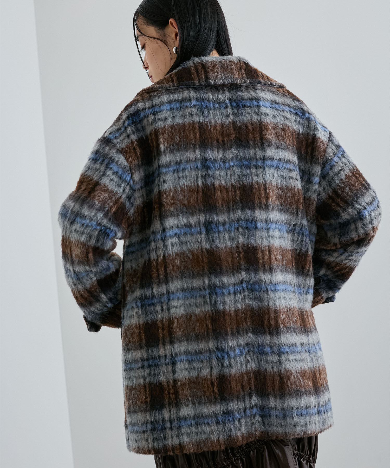 VIS「シャギーミディ丈Pコート」|ピーコート|