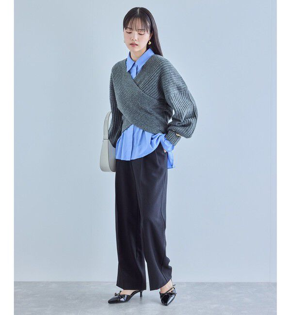 VIS「ふんわりカシュクールニットプルオーバー」|ニット・セーター|