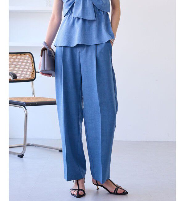 VIS「美easyリネンライクワイドパンツ/イージーケア・接触冷感・セットアップ対応」|スラックス|