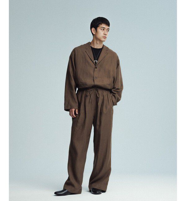 ADAM ET ROPE'「ボックスシルエット リネン シャツ ジャケット / セットアップ可能」|テーラードジャケット|