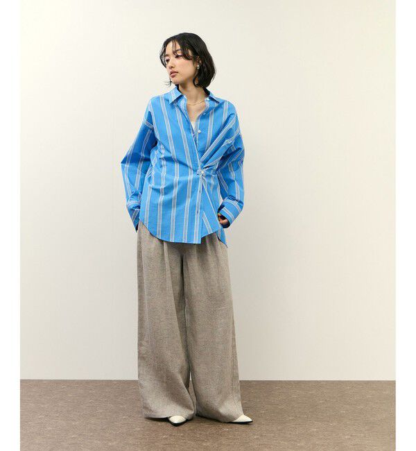 ADAM ET ROPE'「リネンタックパンツ」|チノ|