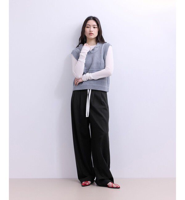 ADAM ET ROPE'「【WEB限定】ハイウエストカーブパンツ」|チノ|