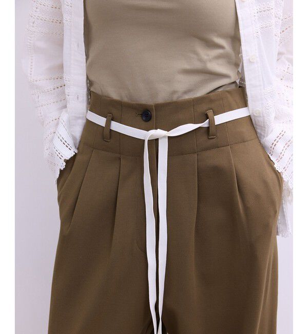 ADAM ET ROPE'「【WEB限定】ハイウエストカーブパンツ」|チノ|