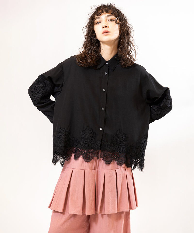  「レースモチーフシャツブラウス」|シャツ・ブラウス|