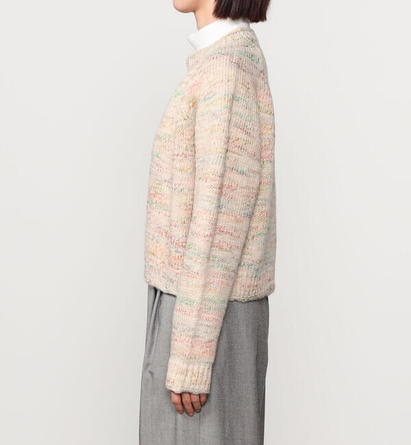 LE GLAZIK「LE GLAZIK | ミックスカラー クルーネックカーディガン WOMEN」|ニット・セーター|