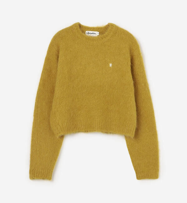 GYMPHLEX「Gymphlex | シャギーニット ショートプルオーバー WOMEN」|ニット・セーター|MUSTARD