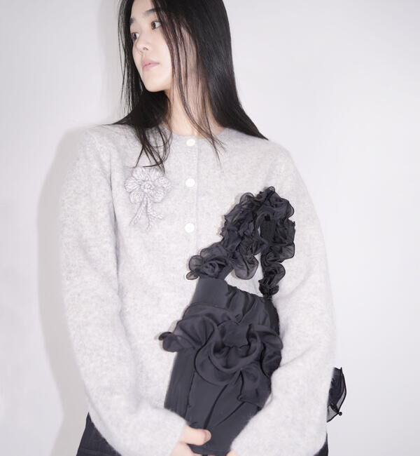  「eunoia | クルーネック 長袖カーディガン WOMEN」|ニット・セーター|