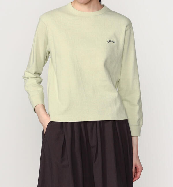 ORCIVAL「ORCIVAL | アンイーブンジャージー 刺繍ロングスリーブプルオーバー WOMEN」|Tシャツ・カットソー|