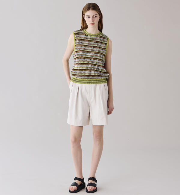  「COOHEM | マルチボーダー ニットベスト WOMEN」|ベスト・ジレ|