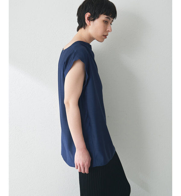  「サテンワッシャーノースリーブブラウス」|シャツ・ブラウス|