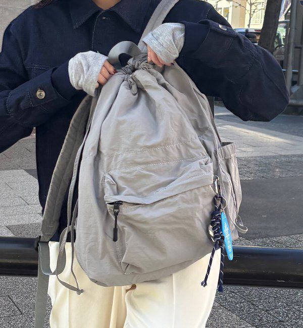  「【巾着型リュック/軽量】ドロストナイロンリュック」|トートバッグ|