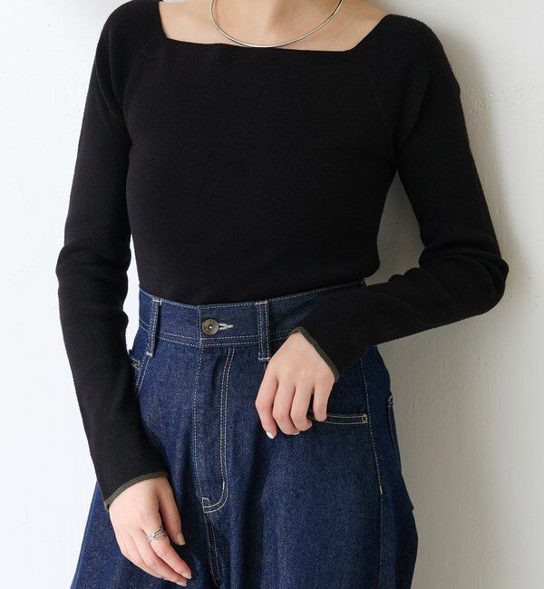  「【2通りで着れる】オフショルダーニット」|ニット・セーター|ブラック