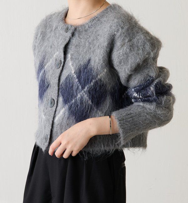  「	アーガイルシャギーカーディガン」|ニット・セーター|