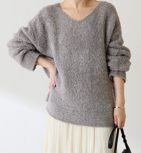  「【マルチに着れる】ウールブレンドモールオーバーニット」|ニット・セーター|