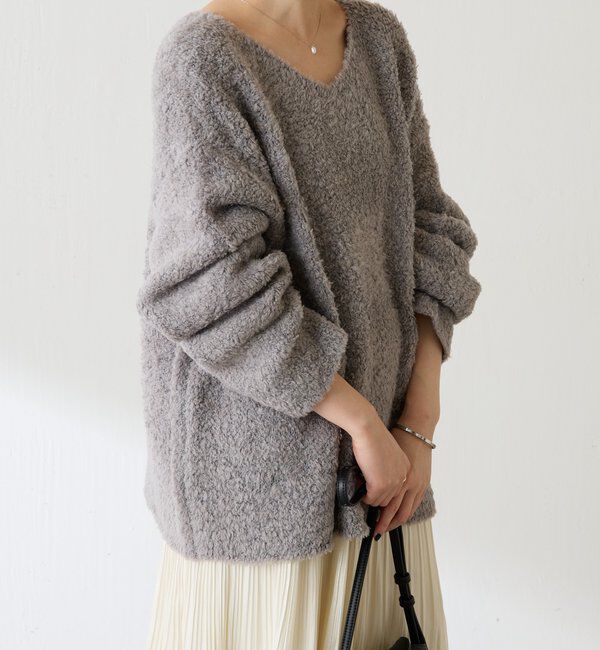  「【マルチに着れる】ウールブレンドモールオーバーニット」|ニット・セーター|