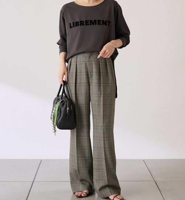  「フロッキーロゴ袖リブロンT/Tブラウス」|Tシャツ・カットソー|