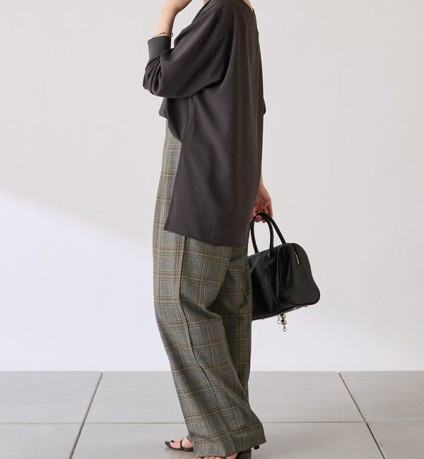  「フロッキーロゴ袖リブロンT/Tブラウス」|Tシャツ・カットソー|