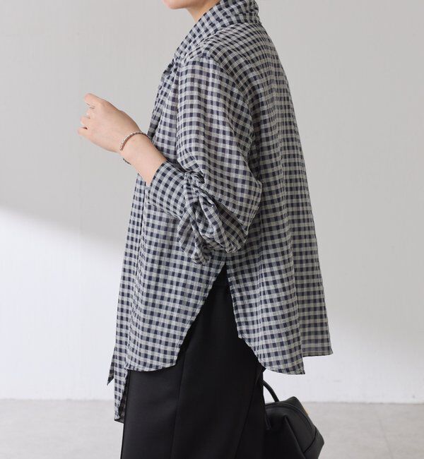  「ボウタイチェックブラウス」|シャツ・ブラウス|