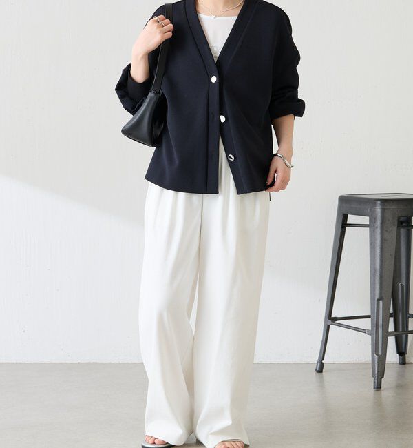  「《WEB限定/気温調整に◎》メタル釦ジョーゼットカーディガン」|Tシャツ・カットソー|