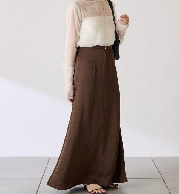  「【COLLAGE&times;gemeil　コラボアイテム】レイヤードサテンスカート」|スカート|