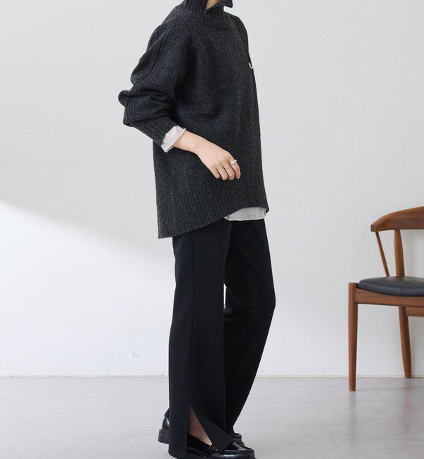  「ウール混スリットタートルニット」|ニット・セーター|