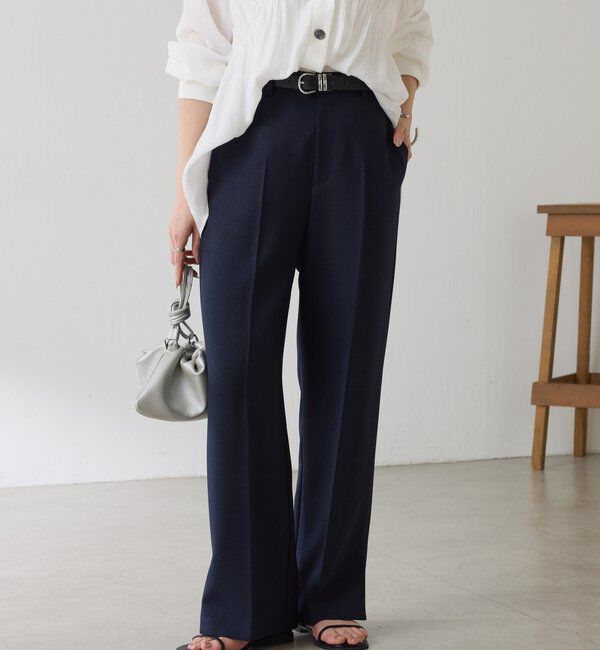  「ウールライクストレートパンツ」|チノ|