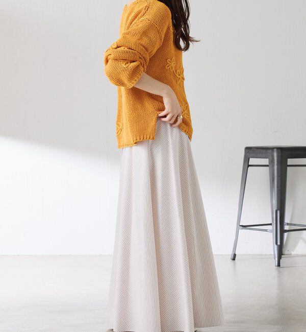  「フラワールーズコットン混ニット」|ニット・セーター|