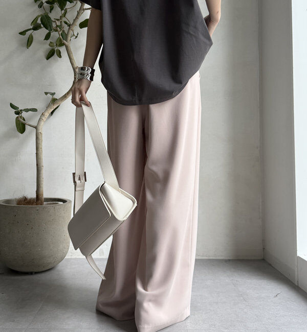  「【累計販売数3万枚突破/23色4サイズ展開！】タックワイドパンツ」|チノ|