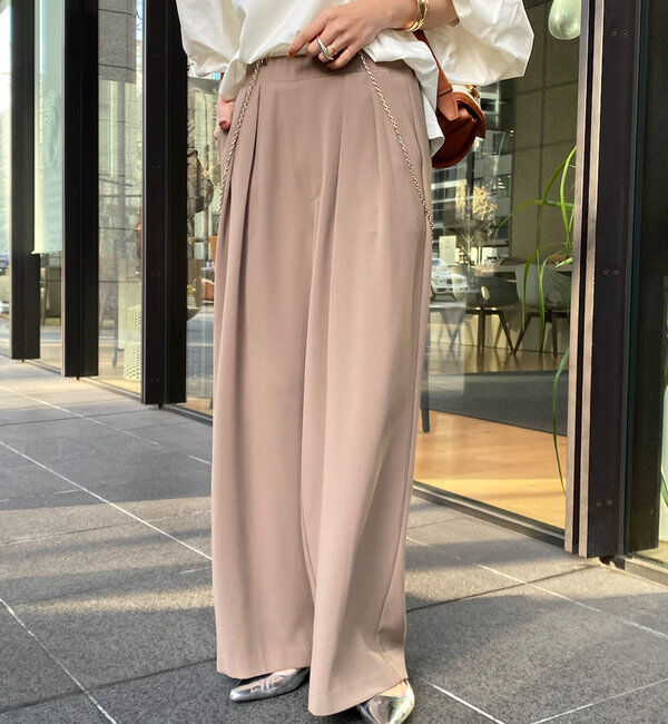  「【累計販売数3万枚突破/23色4サイズ展開！】タックワイドパンツ」|チノ|