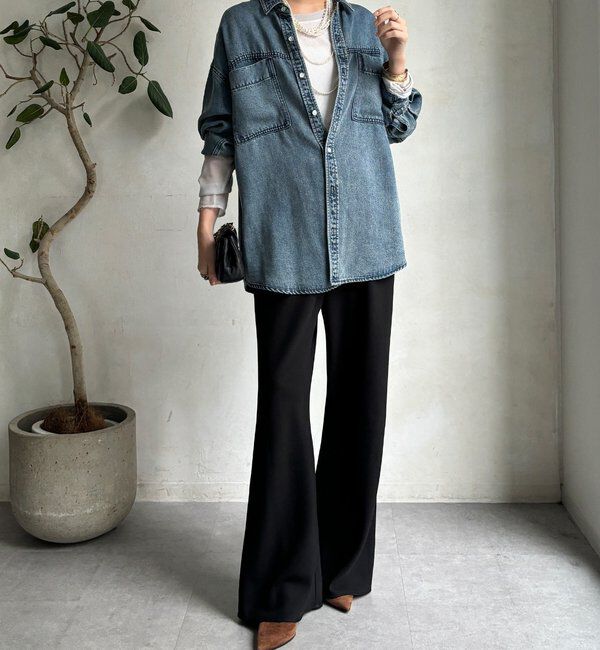  「【柔らかい着心地】袖シアーリブTEE」|Tシャツ・カットソー|