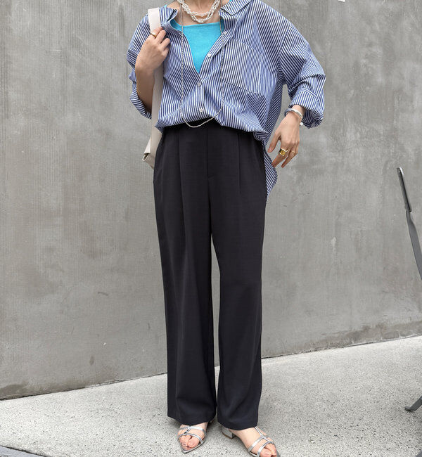  「接触冷感ワイドパンツ」|チノ|