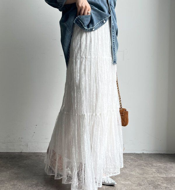  「レースワッシャースカート」|スカート|