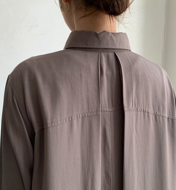  「リヨセルツイルロングシャツワンピース」|ワンピース|