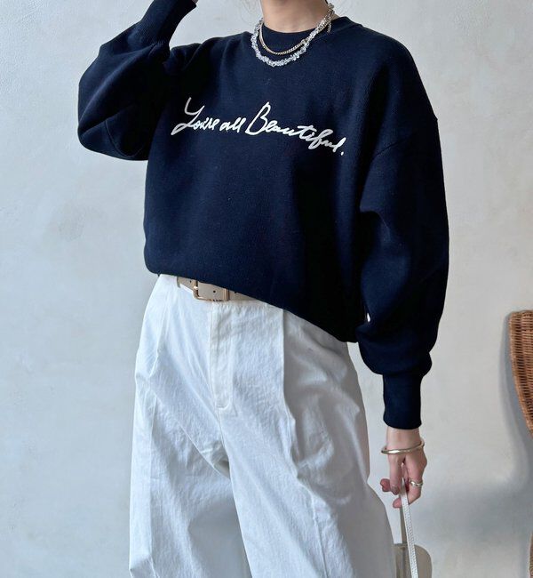  「【WEB限定】スウエットライクロゴニット」|ニット・セーター|