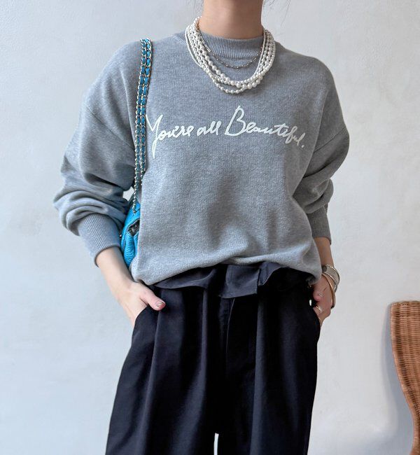  「【WEB限定】スウエットライクロゴニット」|ニット・セーター|