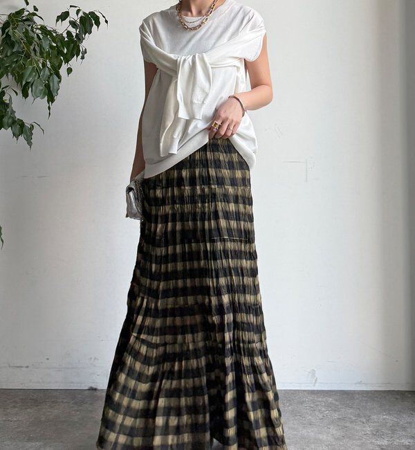  「チェックワッシャースカート」|スカート|