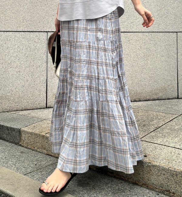  「チェックワッシャースカート」|スカート|