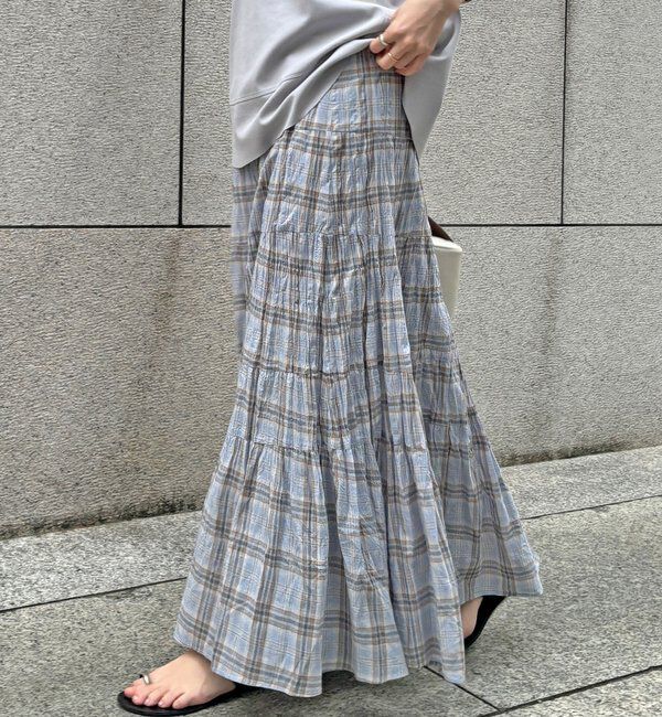  「チェックワッシャースカート」|スカート|